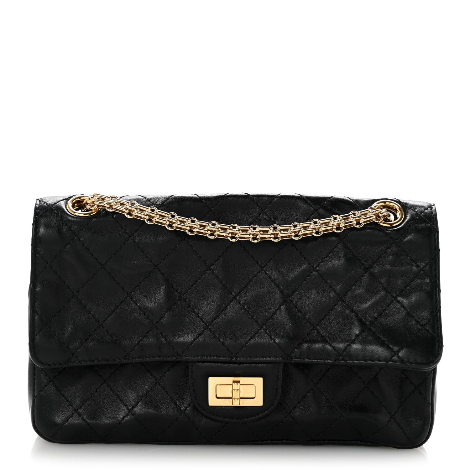 Chanel Lambskin Quilted Crush 2.55 Reissue 225 Flap Black