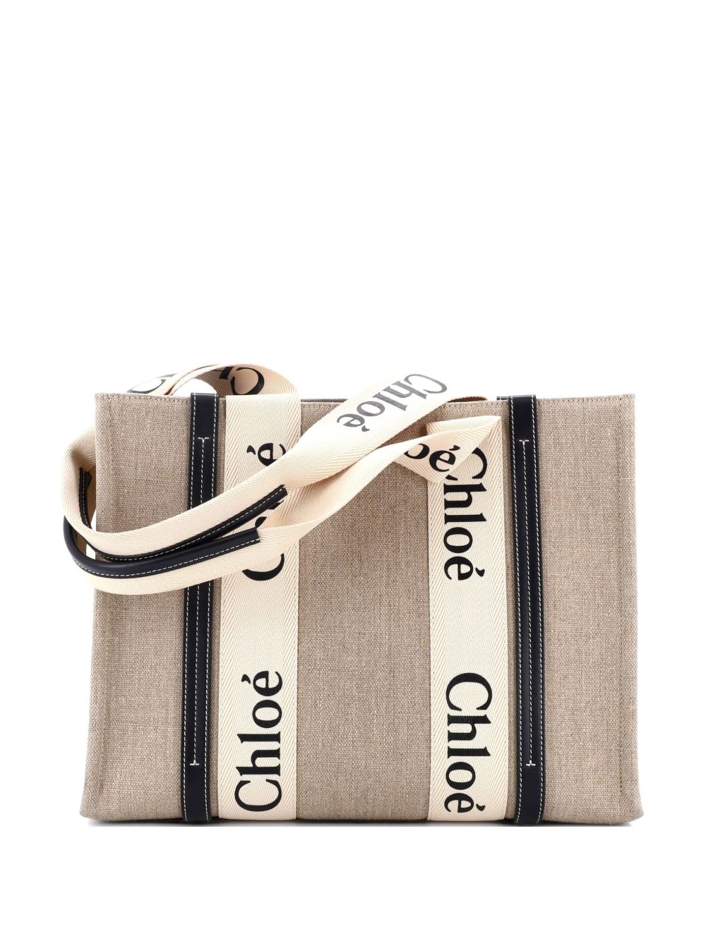Woody Canvas with Leather Medium tote bag