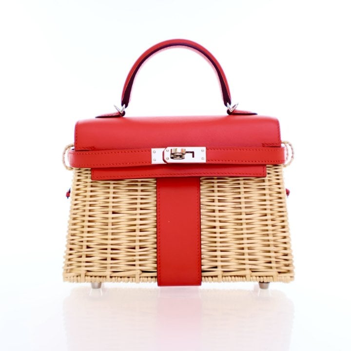 Hermes Picnic Kelly 20 Rouge De Coeur Swift