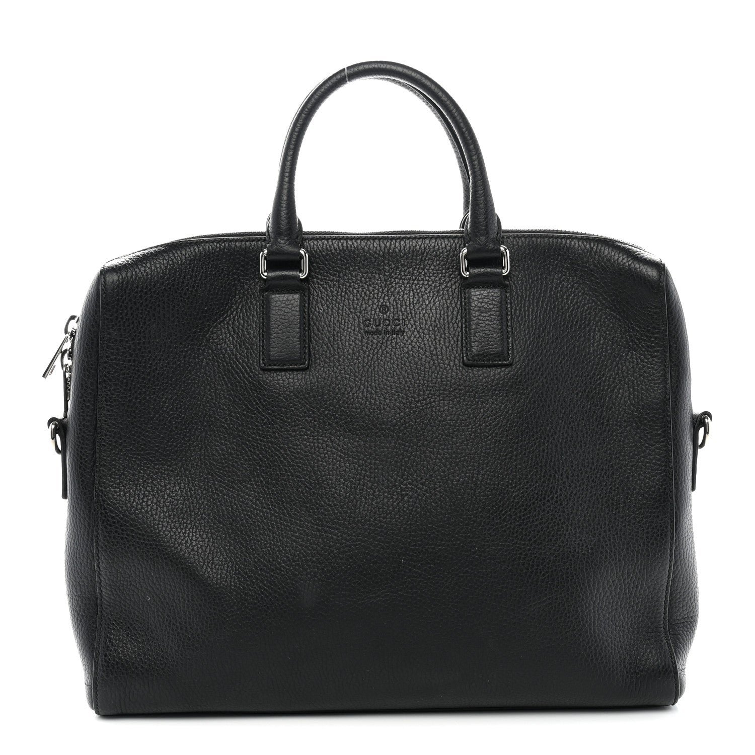 Gucci Pebbled Calfskin Briefcase Black