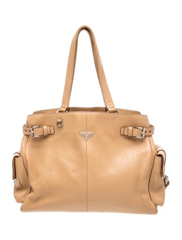 Prada Enameled Metal Triangle Shoulder Bag