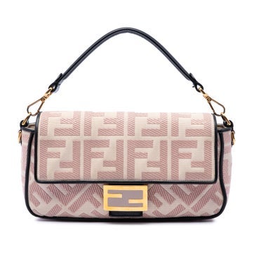 Zucca Embroidered Canvas Baguette Satchel