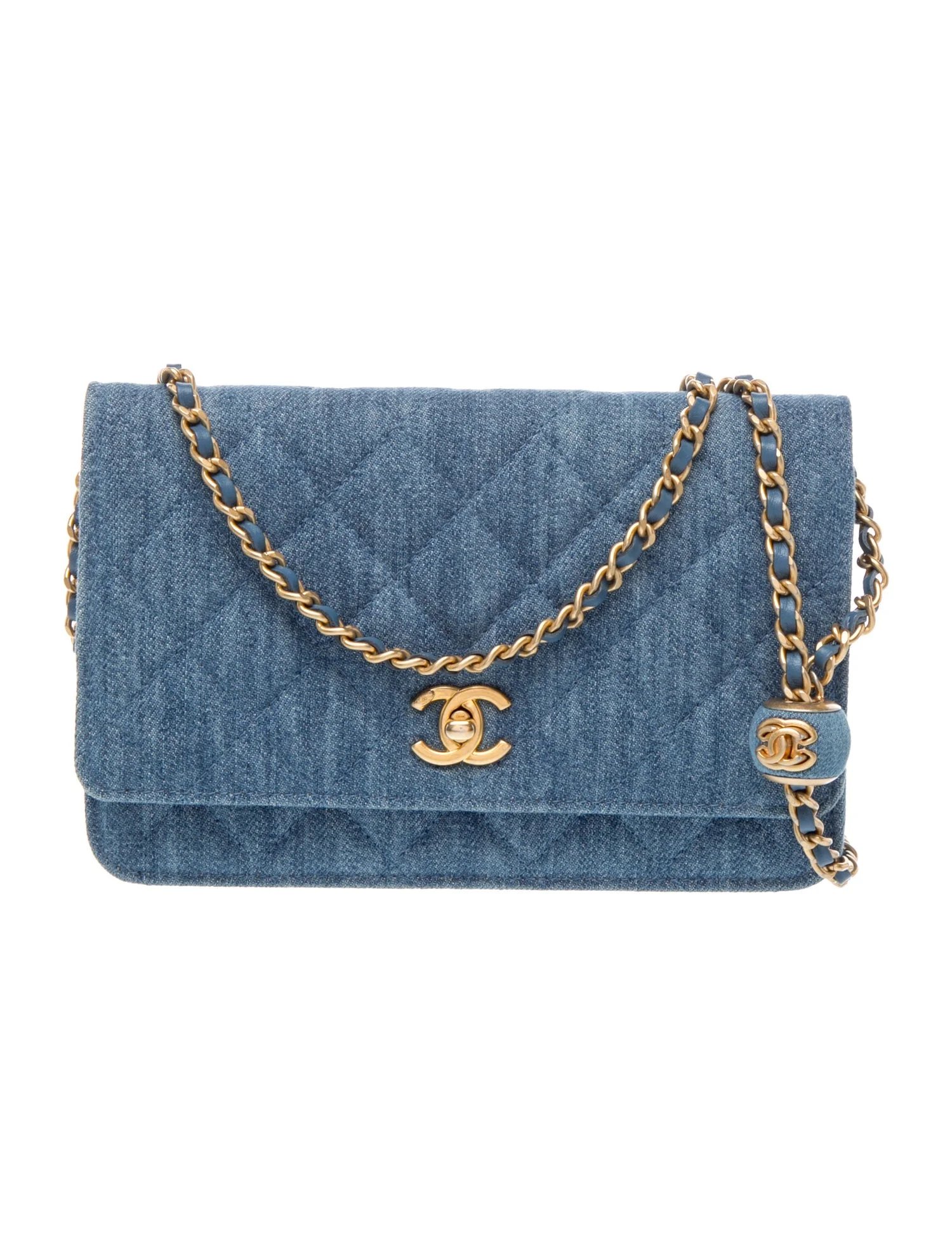 Denim Pearl Crush Wallet On Chain
