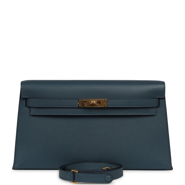 Hermes Hermes Kelly Elan Bleu Tempete Madame Gold Hardware