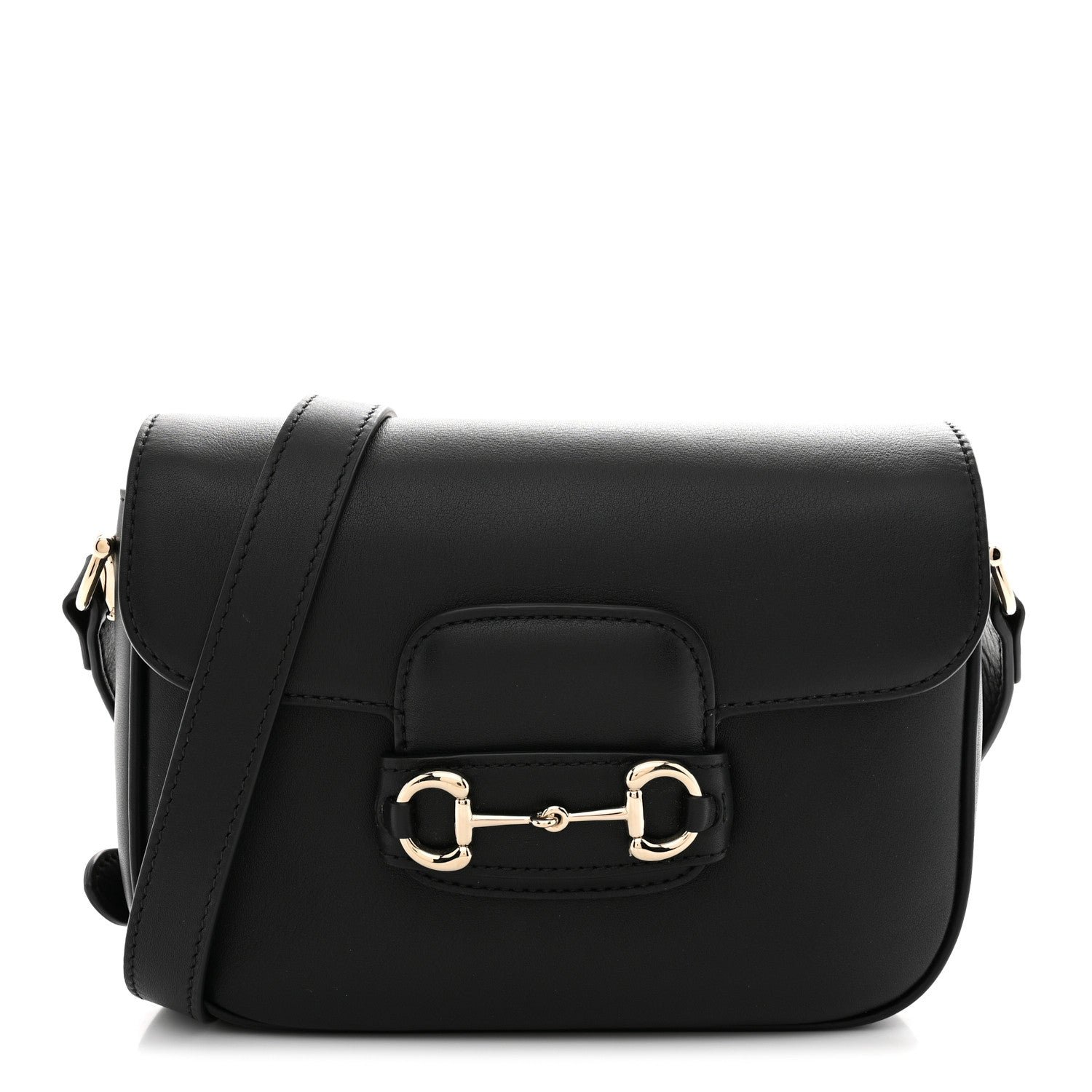 Gucci Arabella Calfskin Horsebit 1955 Shoulder Bag Black