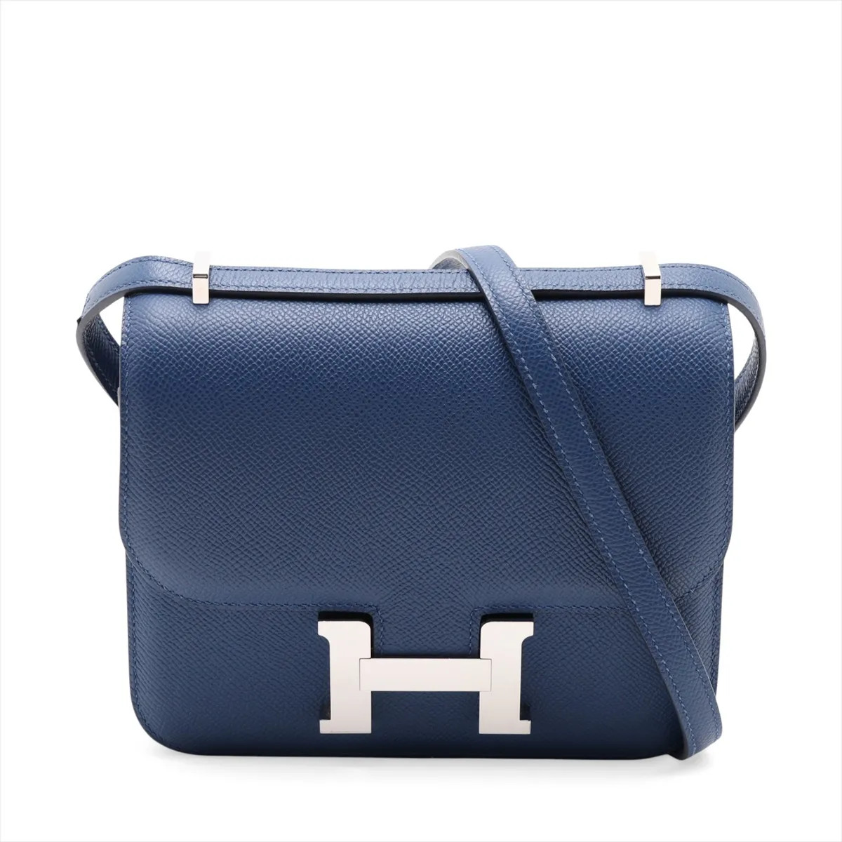 Hermès Constance 3 Mini 18 Miroir Veau Epsom blue tie Silver Metal Fittings
