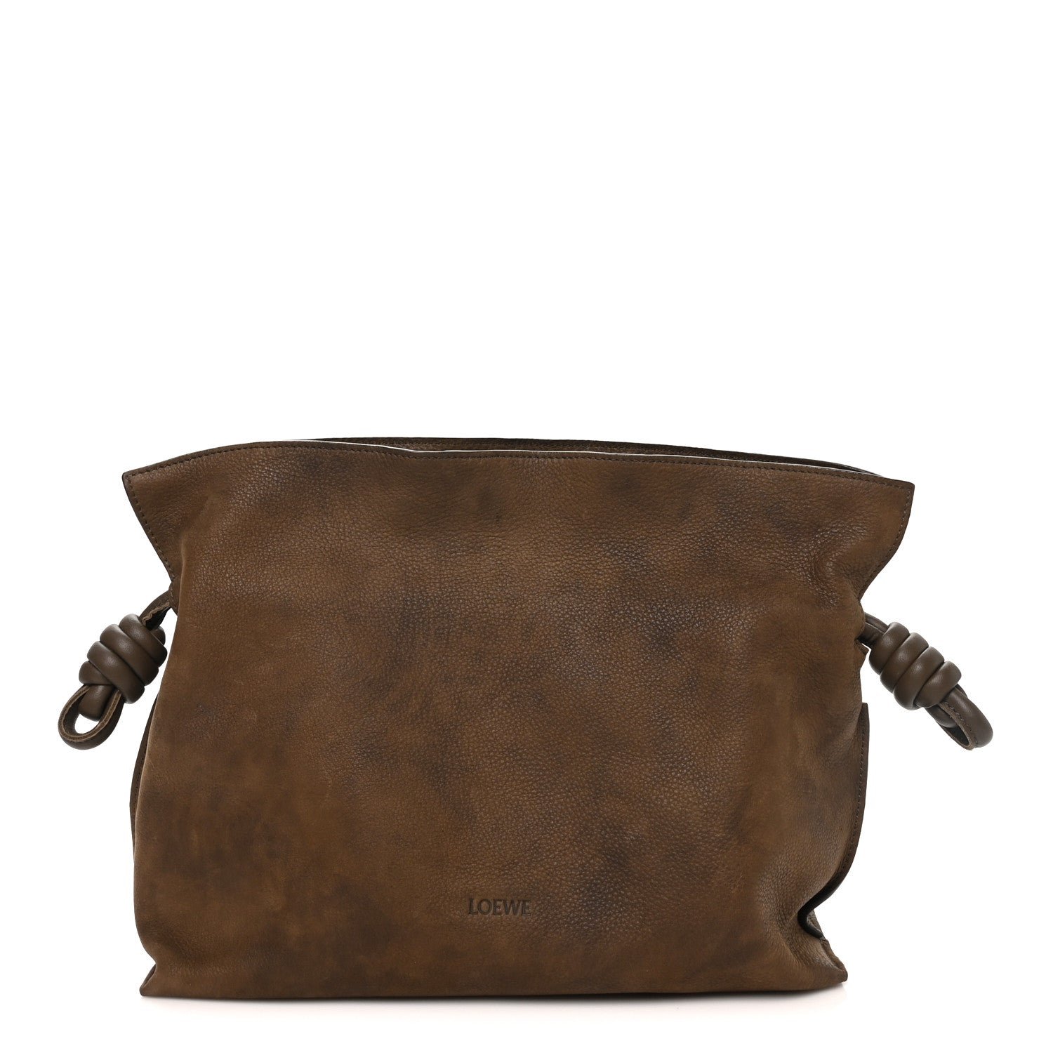 Loewe Grained Nubuck Medium Flamenco Knot Bag Tundra