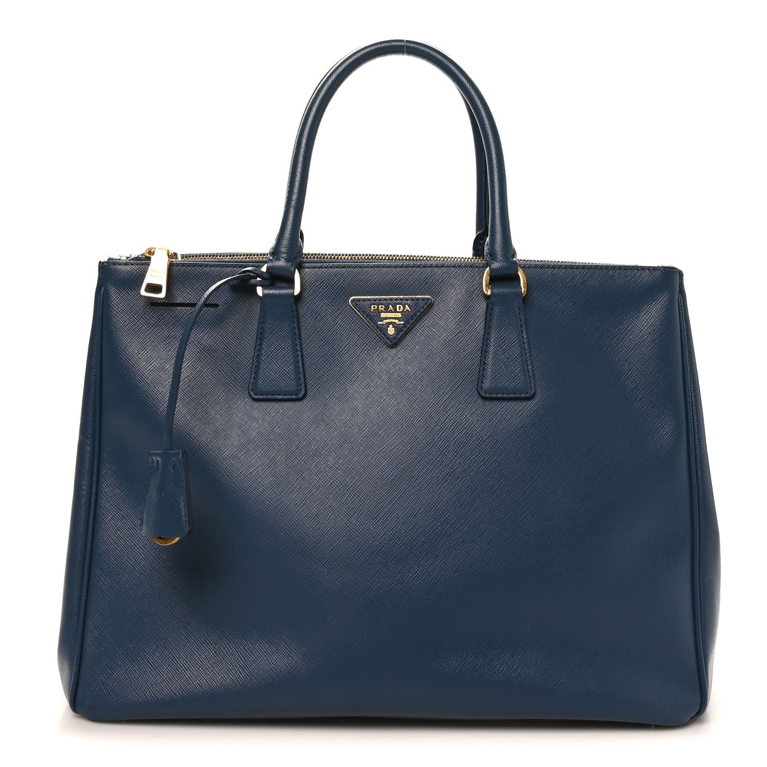 Prada Saffiano Large Galleria Double Zip Tote Bluette