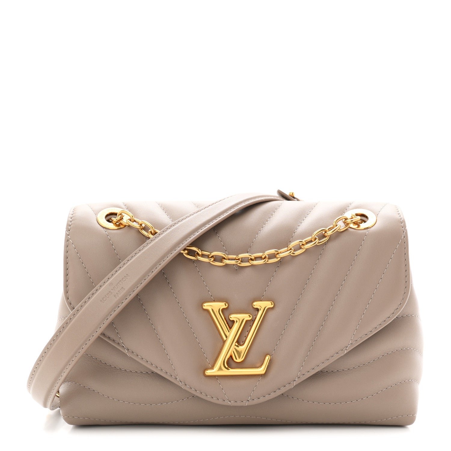 Louis Vuitton Louis Vuitton Calfskin LV New Wave Chain Bag Taupe