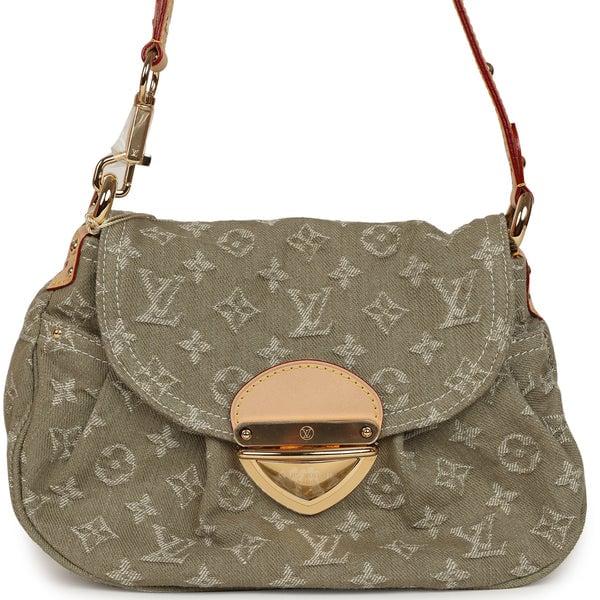 Louis Vuitton Sunset Bag Khaki Denim Monogram Gold Hardware