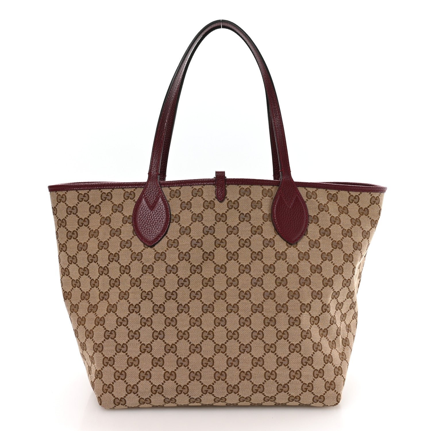 Gucci Grained Calfskin Monogram Large Totissima Reversible Tote Rosso Ancora