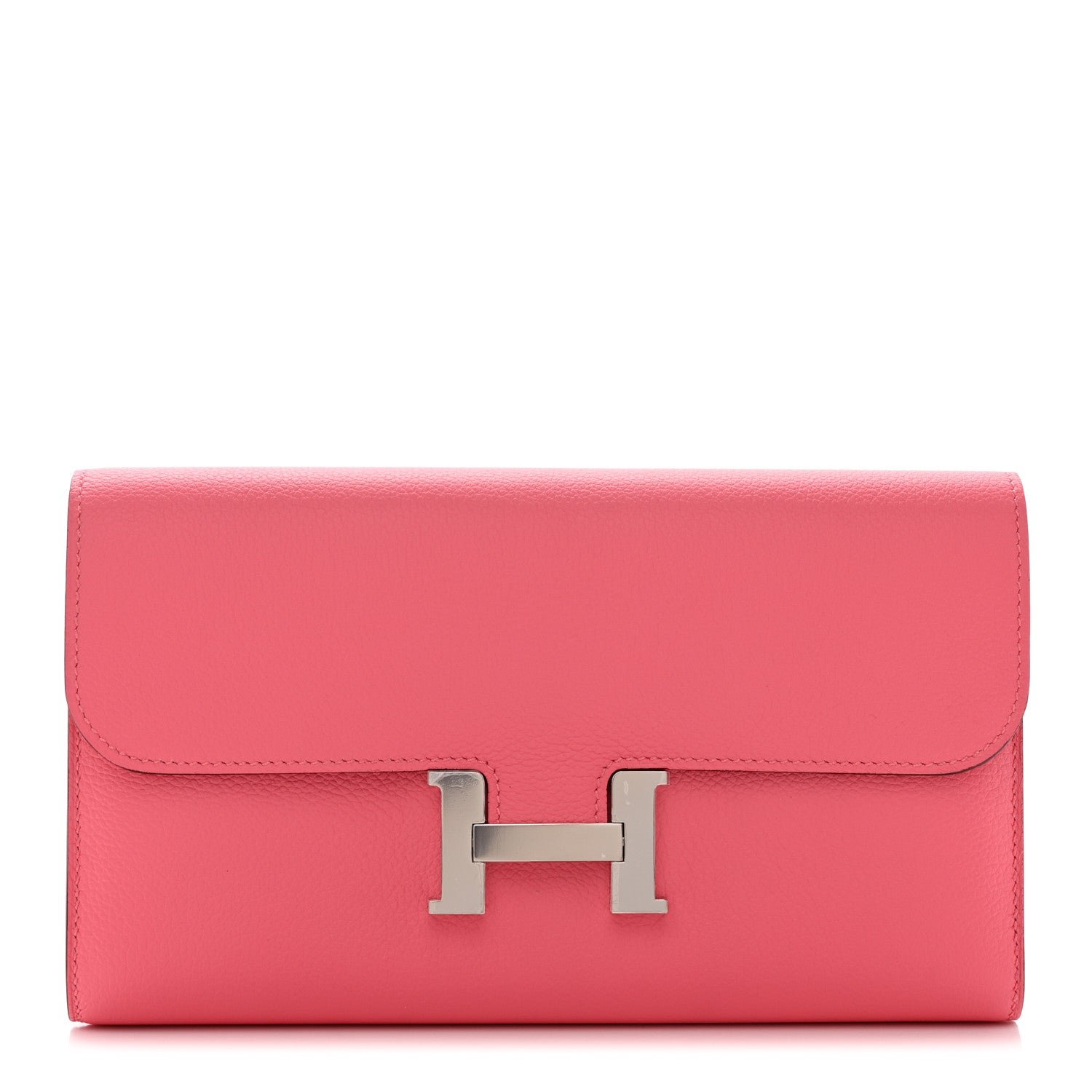 Hermes Evercolor Constance Long Wallet Rose Lipstick