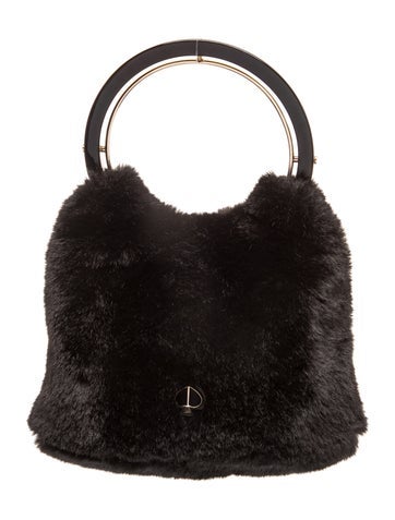 Faux Fur Top Handle Bag