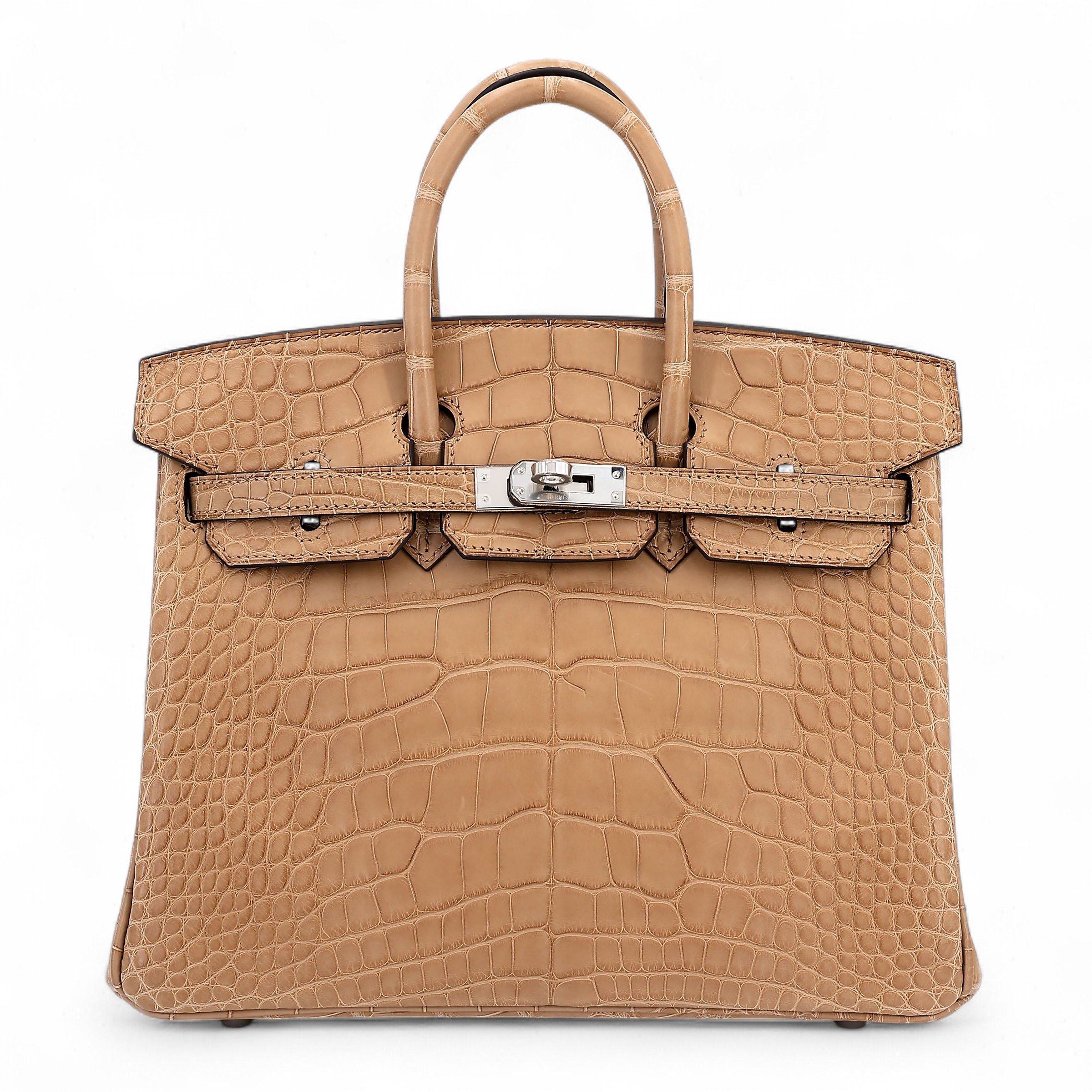 Hermes Brand New ( Rank N ) HERMÈS Birkin 25 Chai (0M) Matte Alligator Palladium hardware K (2025)