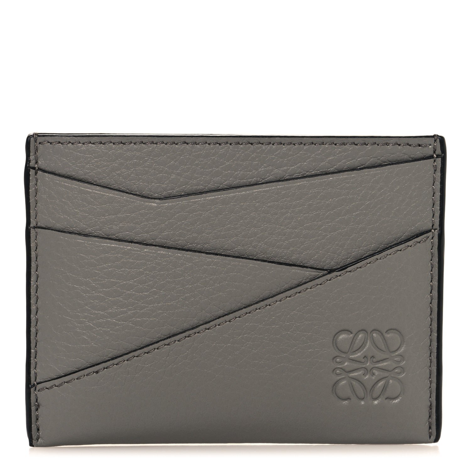 Loewe Calfskin Puzzle Card Holder Asphalt Grey