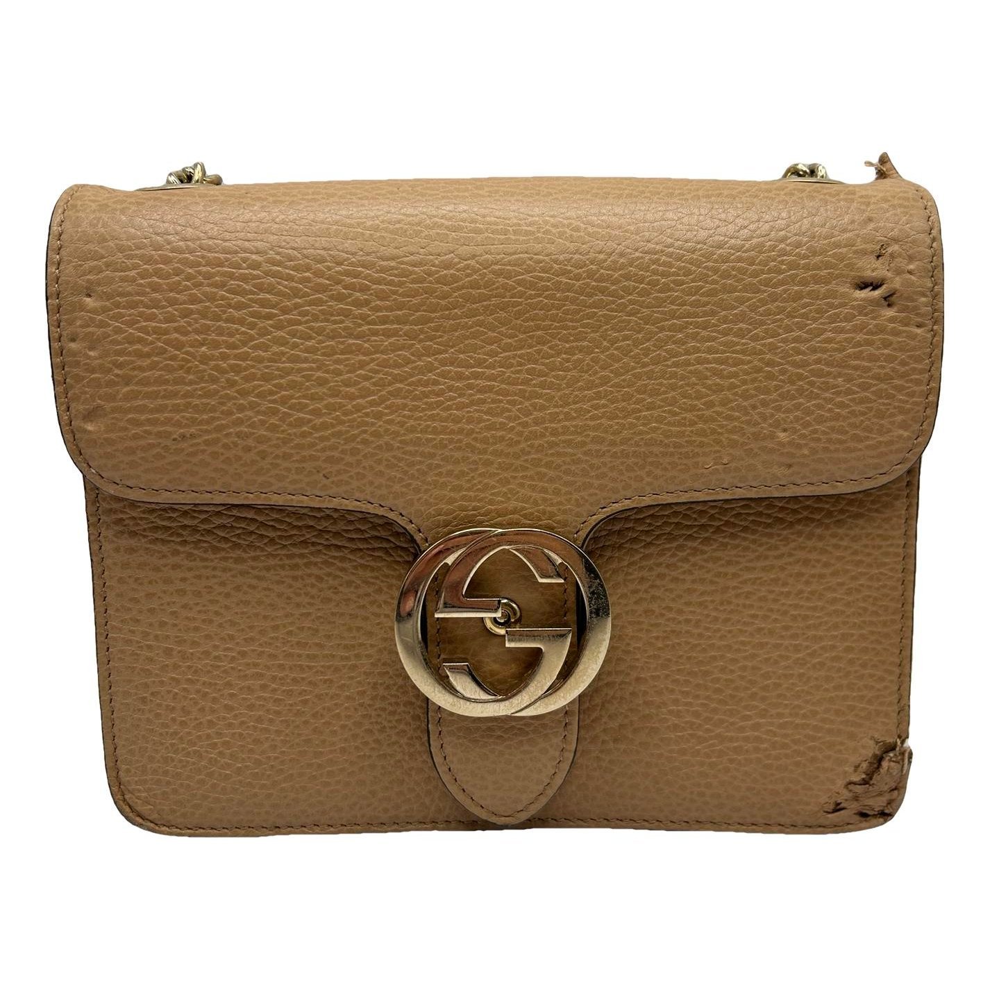 Interlocking leather crossbody bag