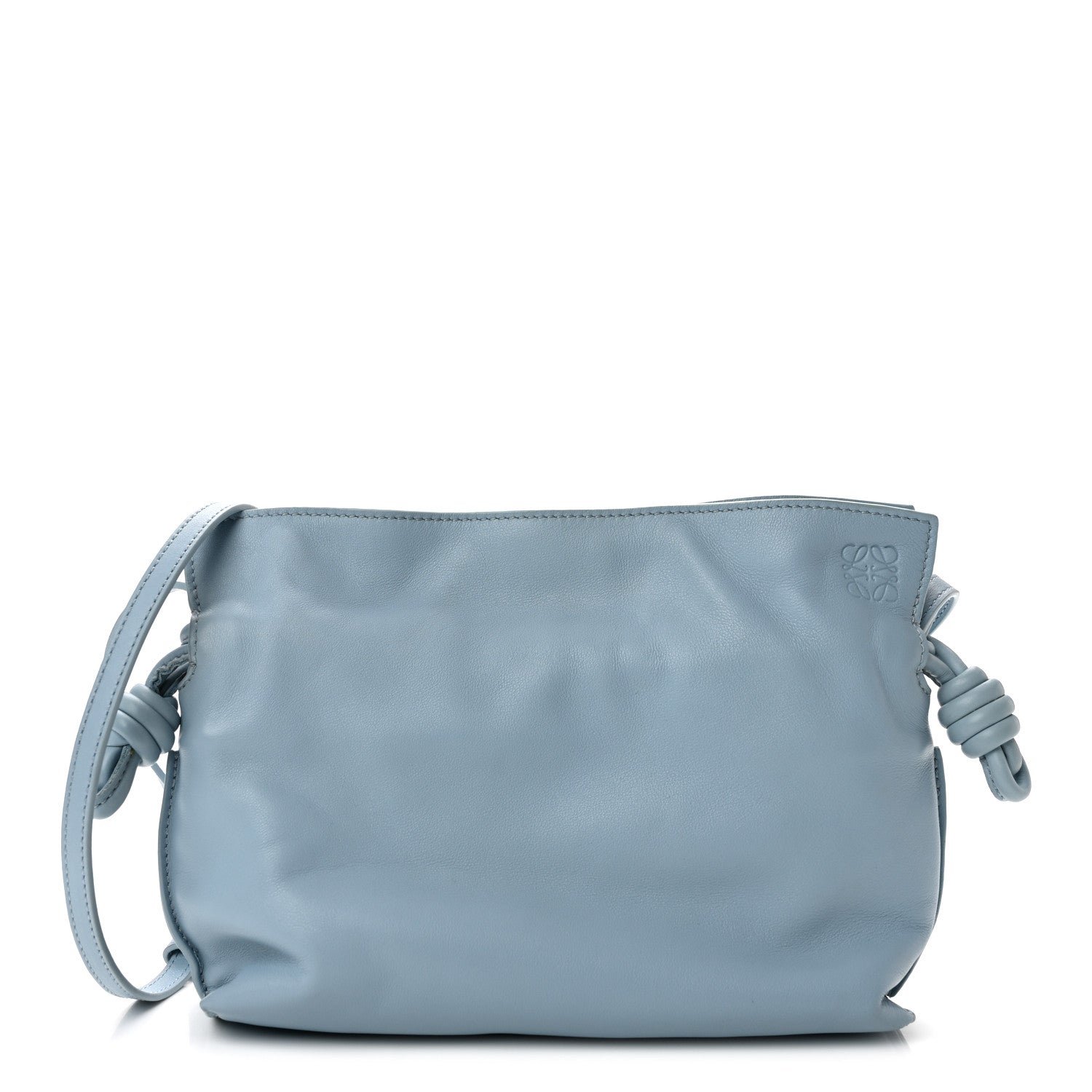 Loewe Calfskin Flamenco Mini Knot Bag Dusty Blue
