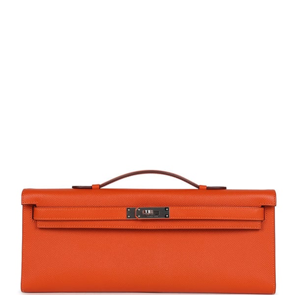 Hermes Pre-owned Hermes Kelly Cut Feu Epsom Palladium Hardware