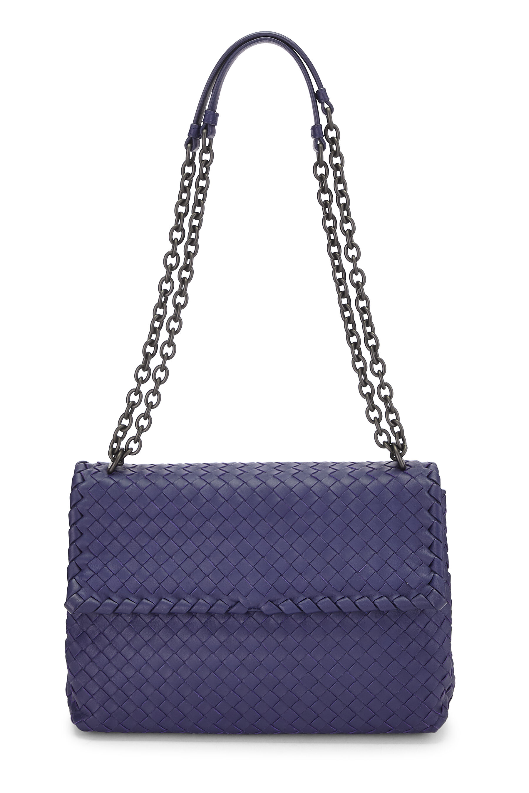 Bottega Veneta Purple Intrecciato Leather Olimpia Shoulder Bag Medium