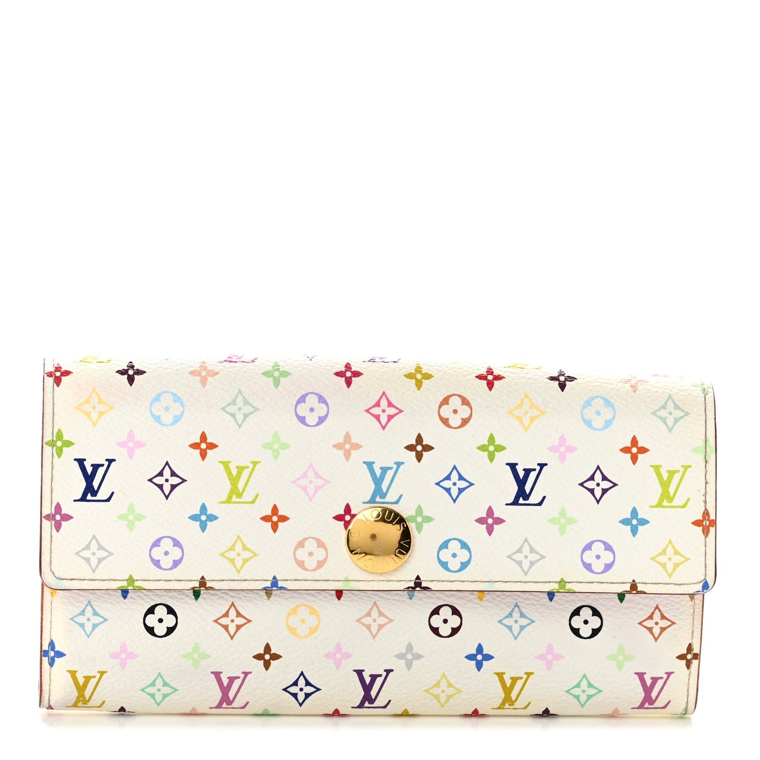 Louis Vuitton Monogram Multicolor Sarah Wallet White