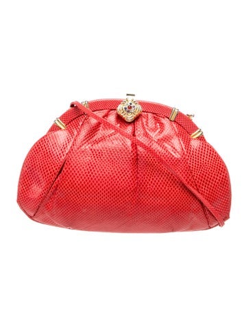 Judith Leiber Embossed Leather Crossbody Bag
