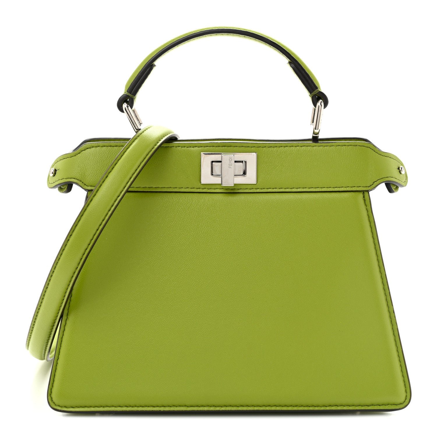 Fendi Shiny Nappa Petite Peekaboo I SEE U Satchel Verde Mela