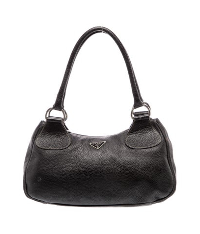 Prada Enameled Metal Triangle Shoulder Bag