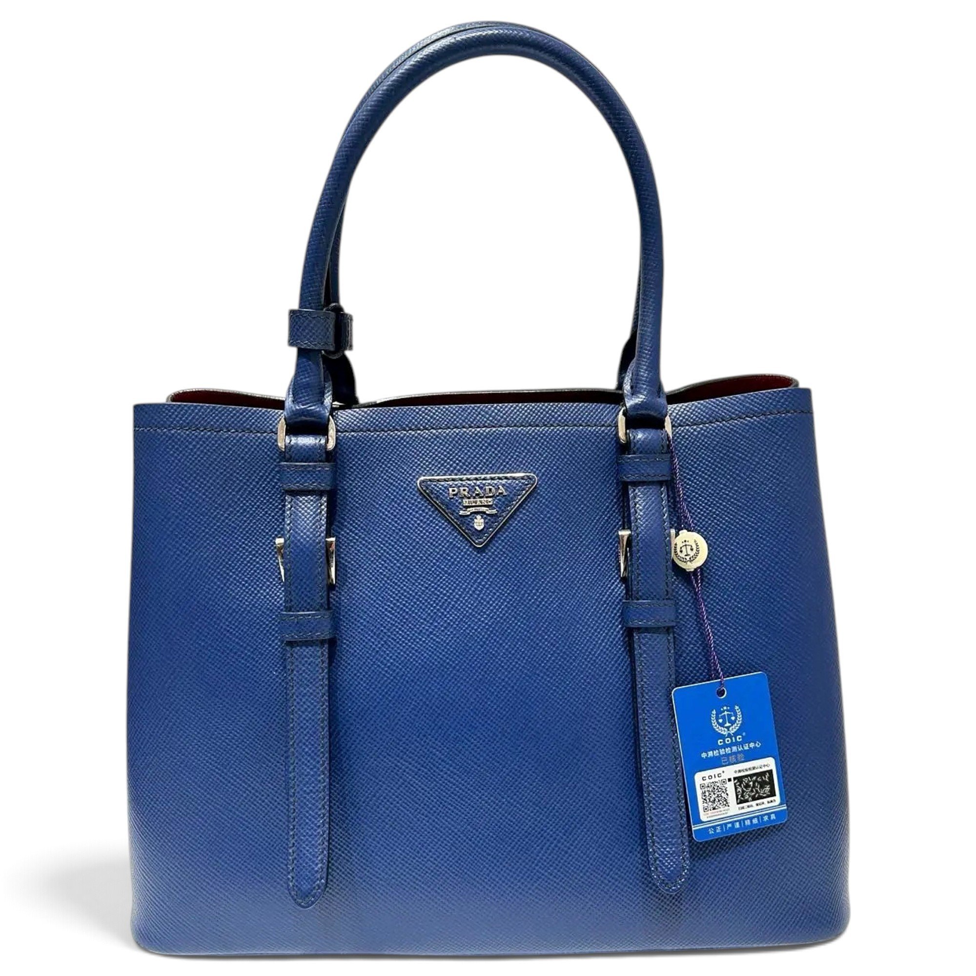 Double leather handbag