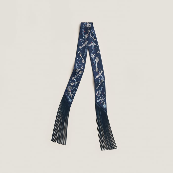 Les Cles a Pois Leather Fringes Twilly