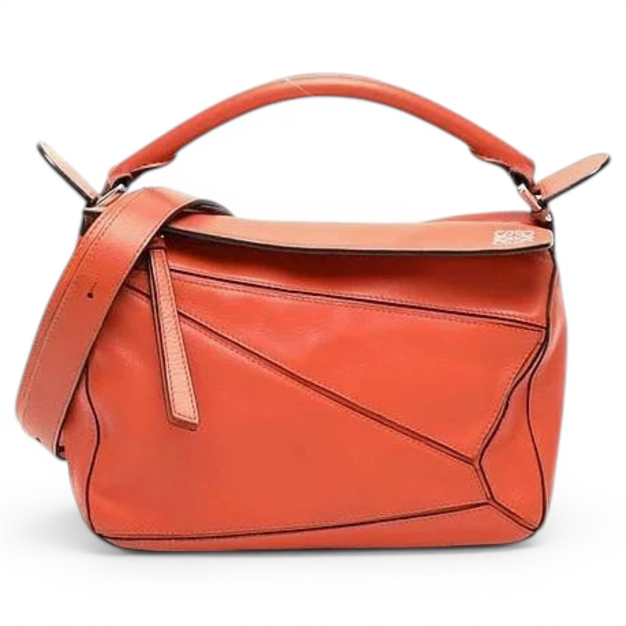 Puzzle leather handbag