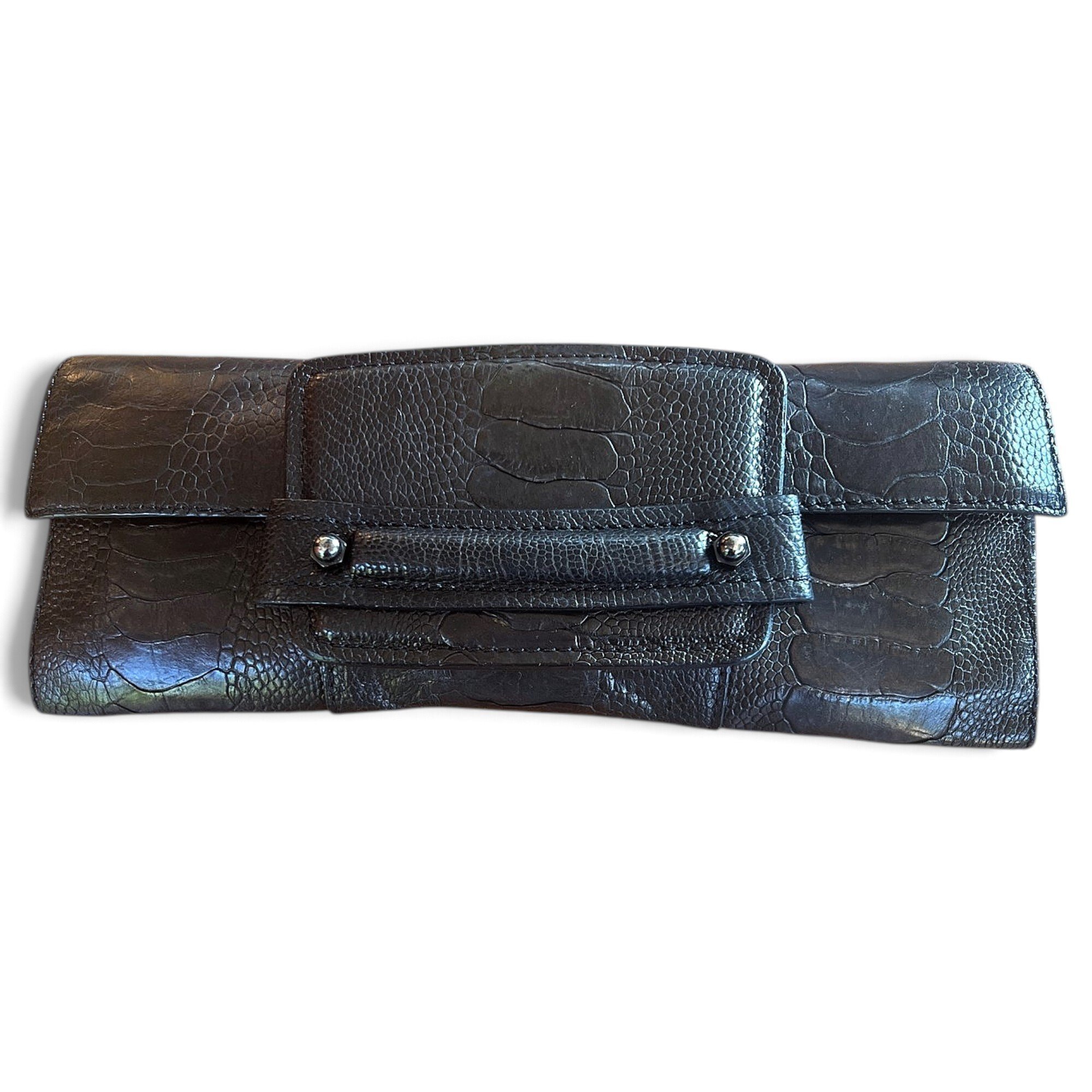 Leather clutch bag