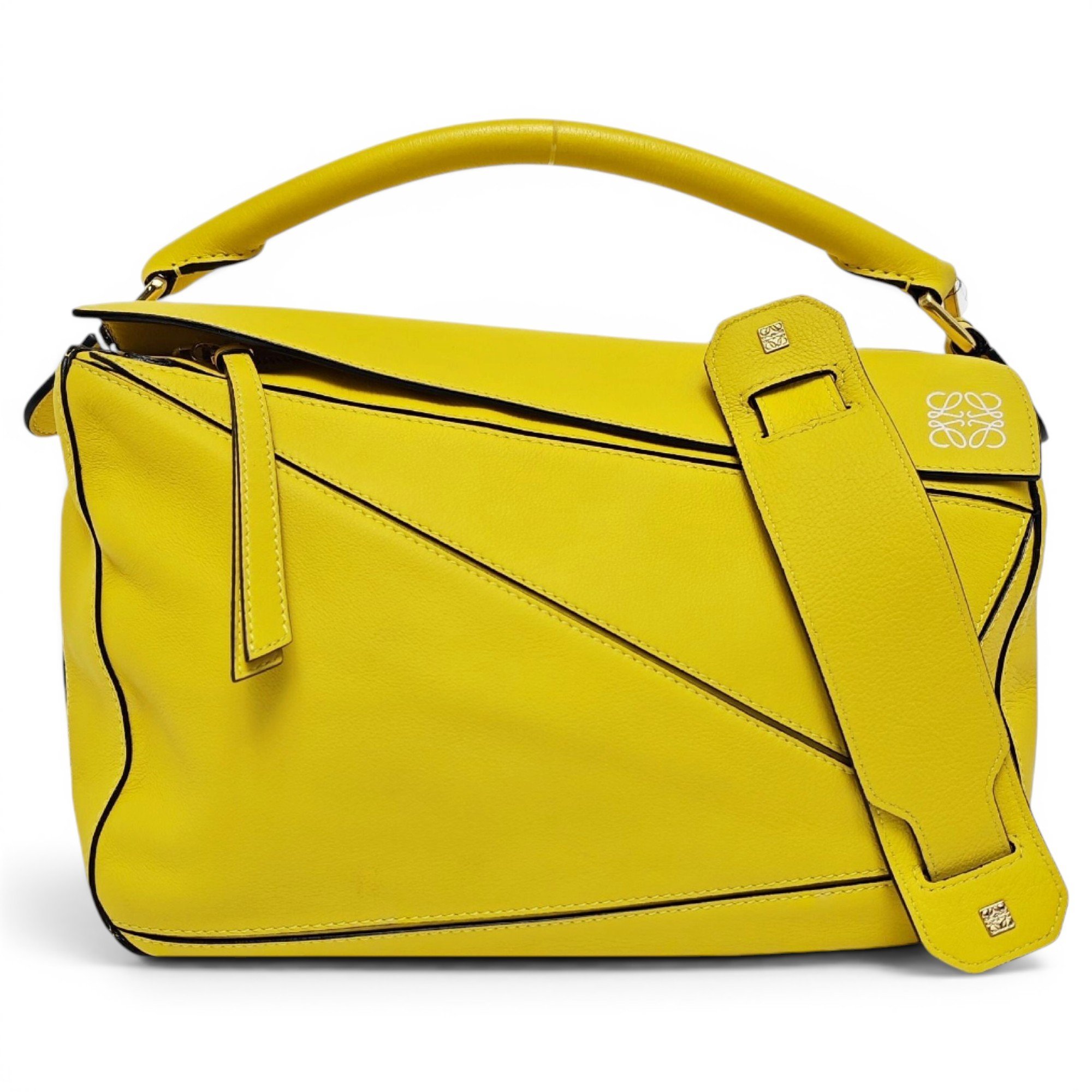 Puzzle leather handbag
