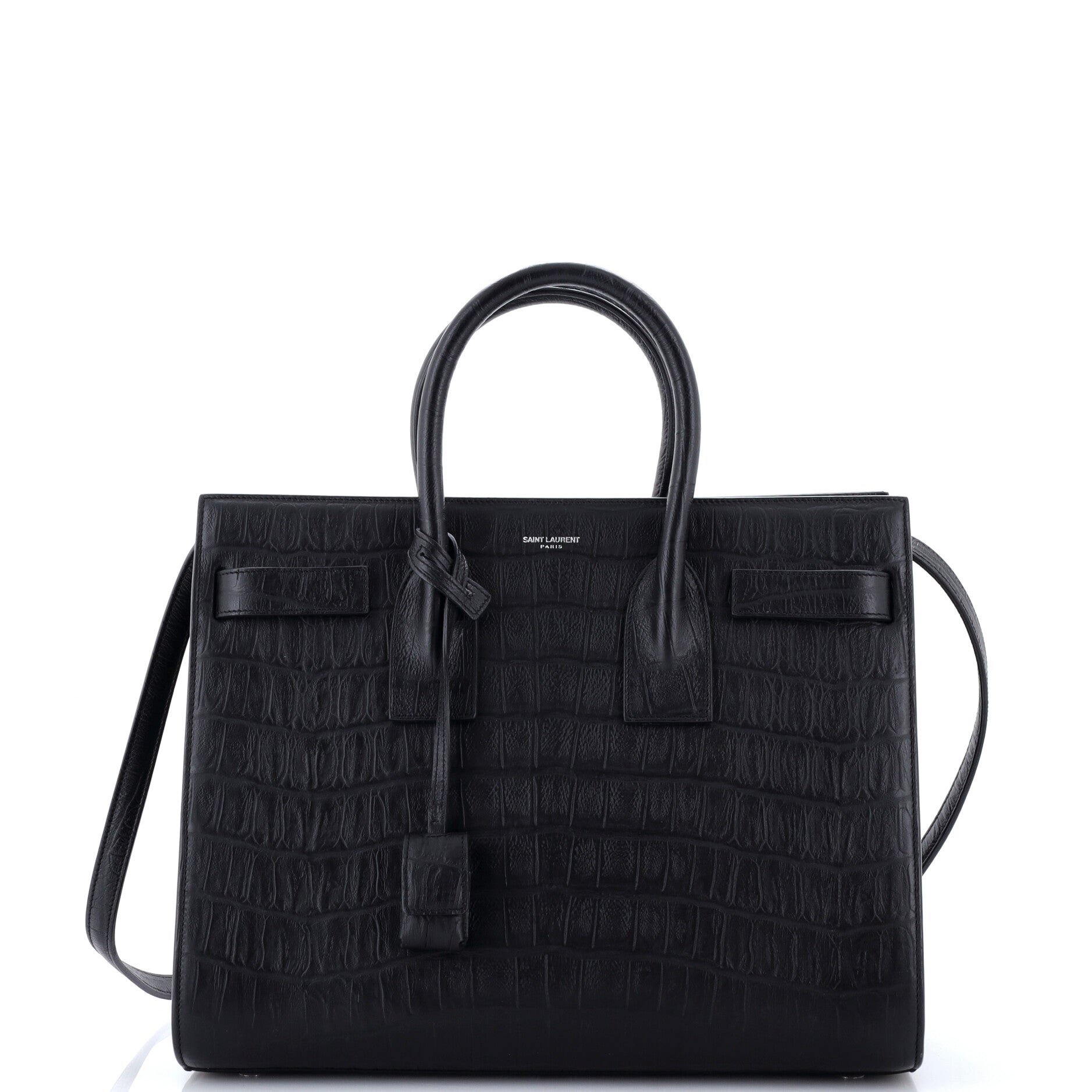 Sac de Jour Bag Crocodile Embossed Leather Small