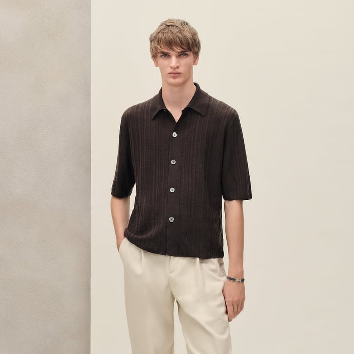 Café Short-sleeve Straight Cut Shirt