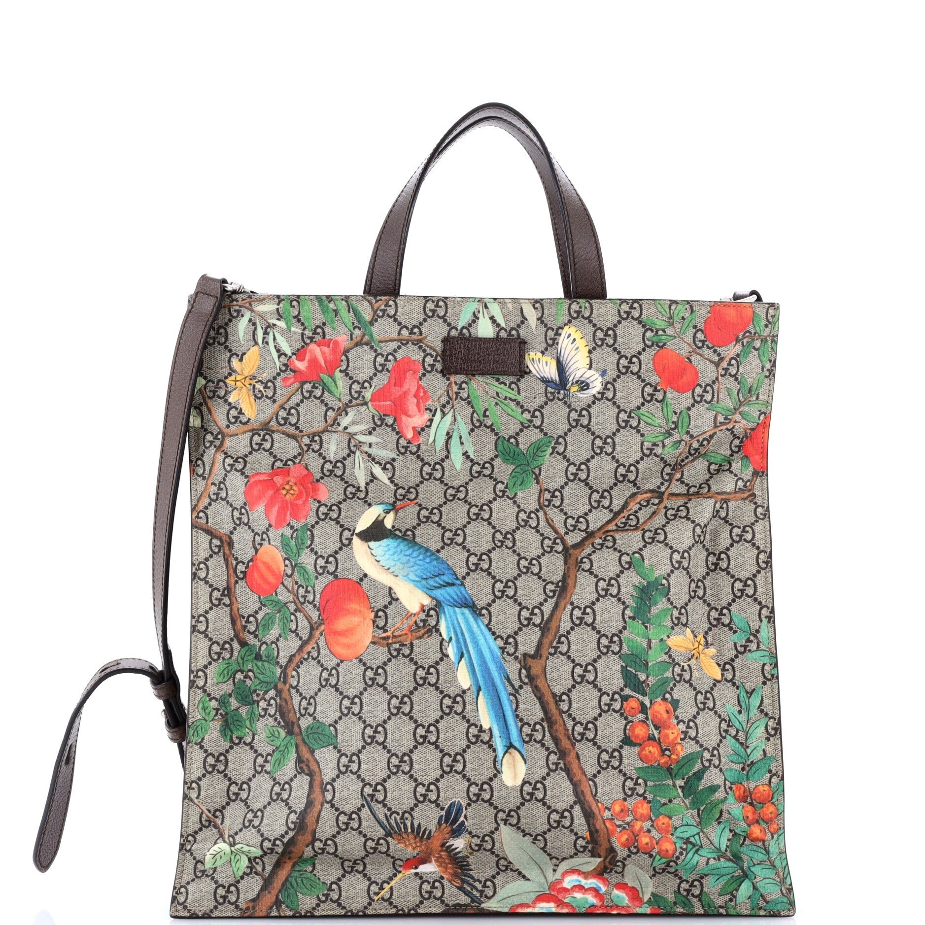 Convertible Soft Open Tote Tian Print GG Coated Canvas Tall