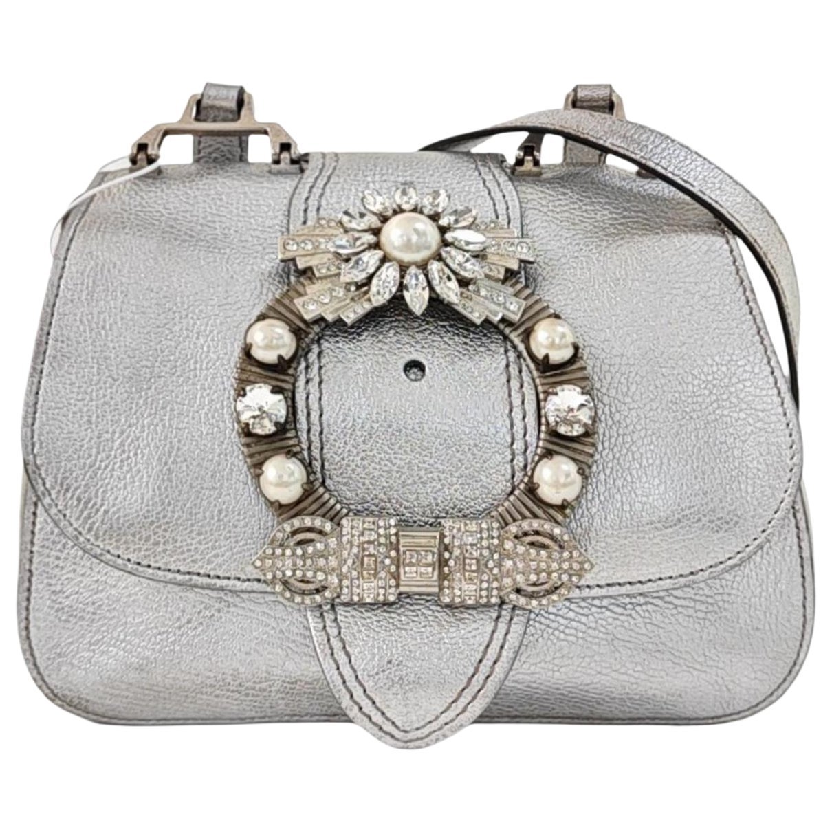 Miu Lady leather crossbody bag