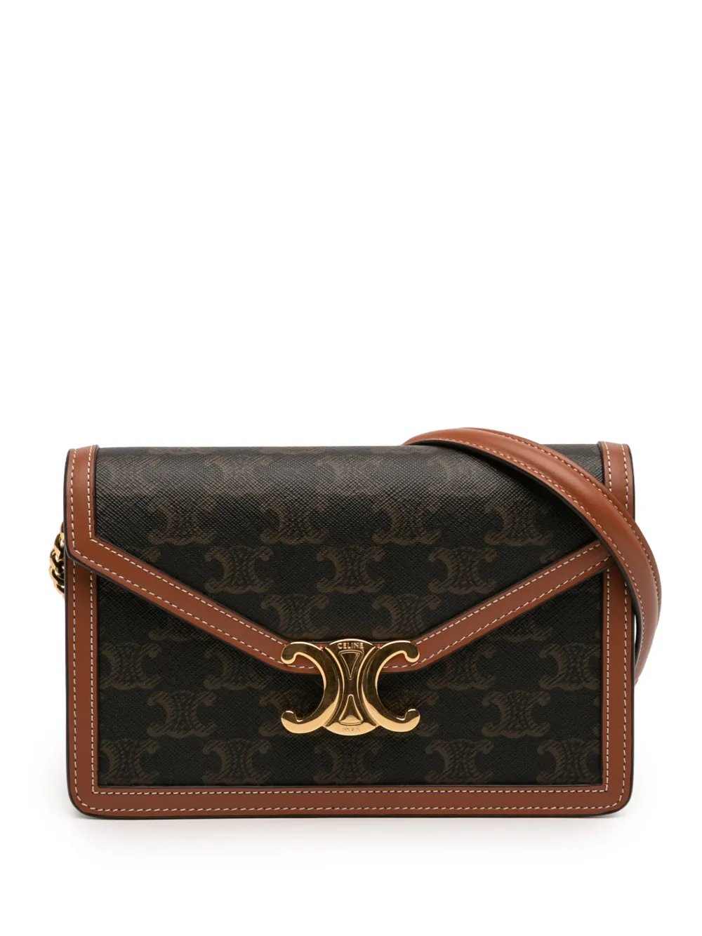 2024 Triomphe Coated Canvas Margo Wallet on Chain crossbody bag