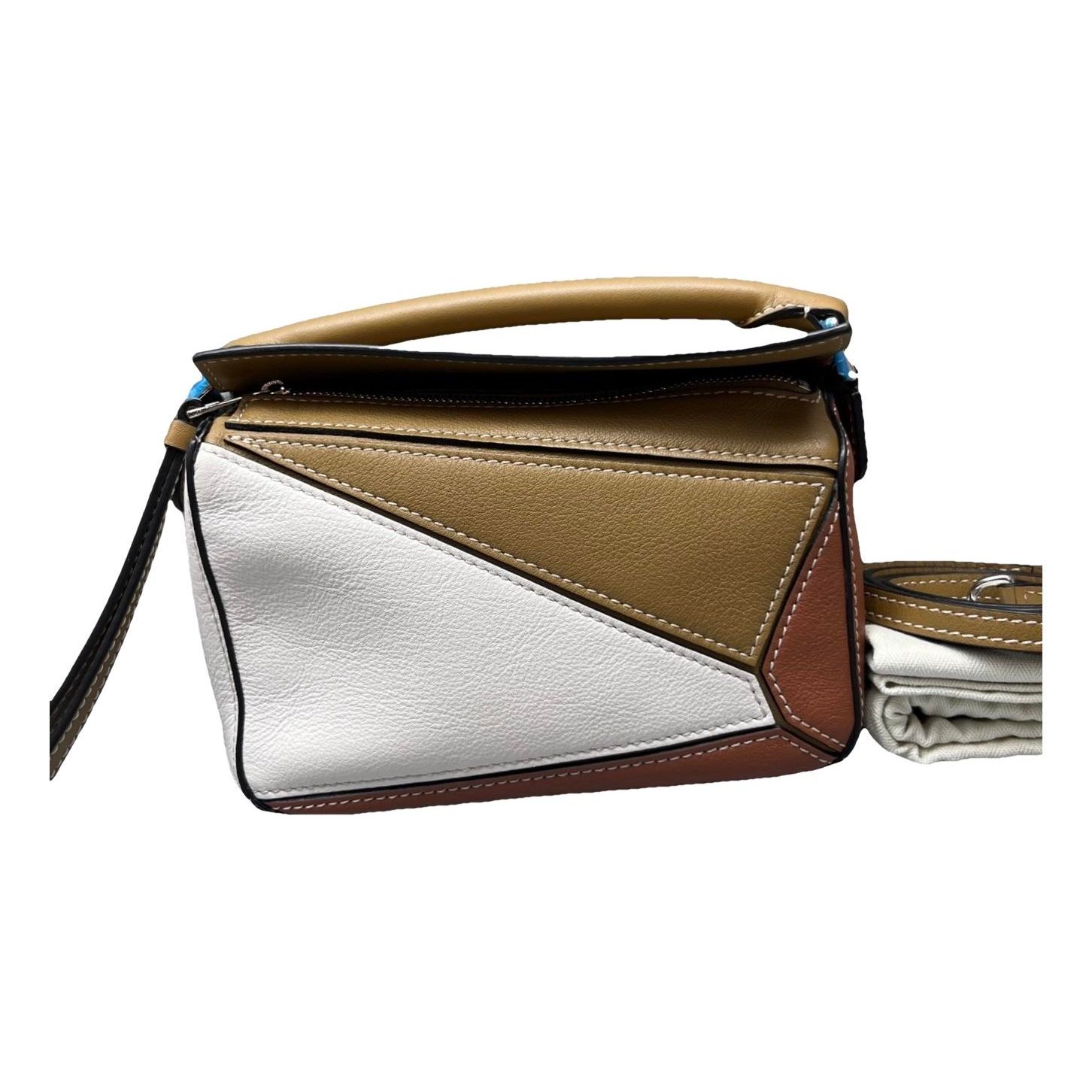 Puzzle leather handbag