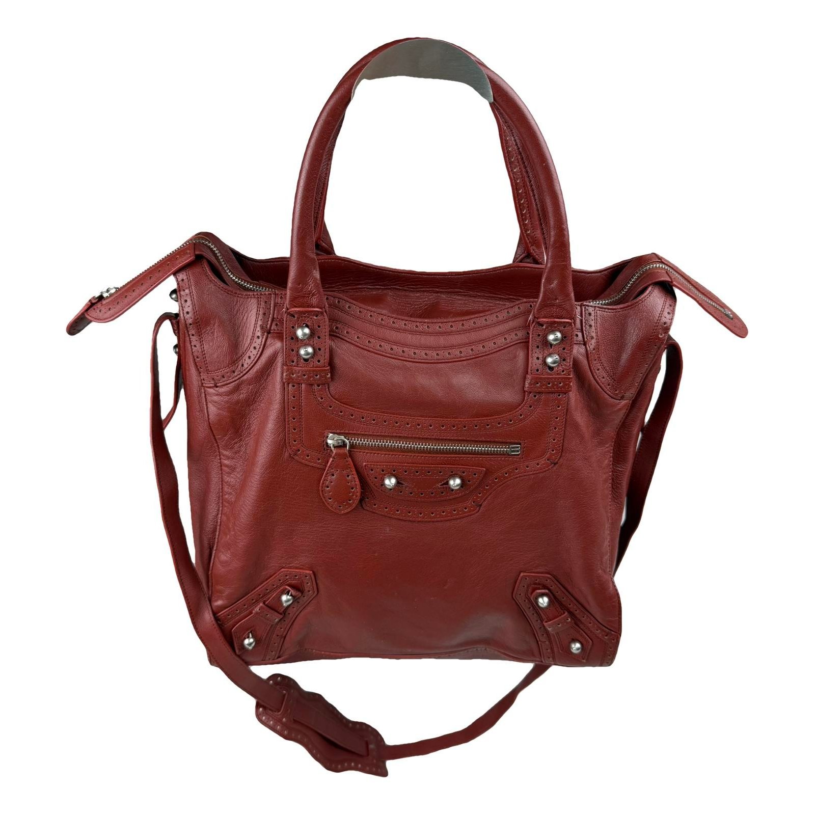 City leather handbag