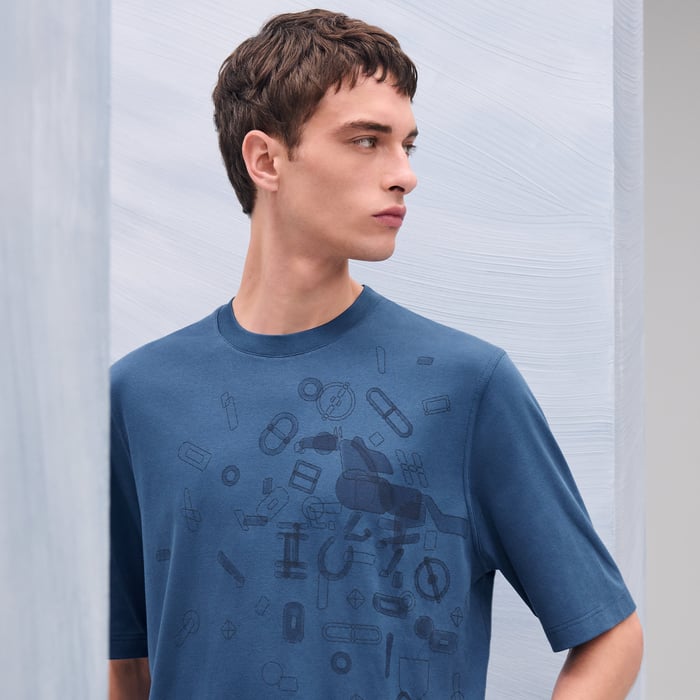 Bleu Turquin "Fragments Equestres" T-shirt