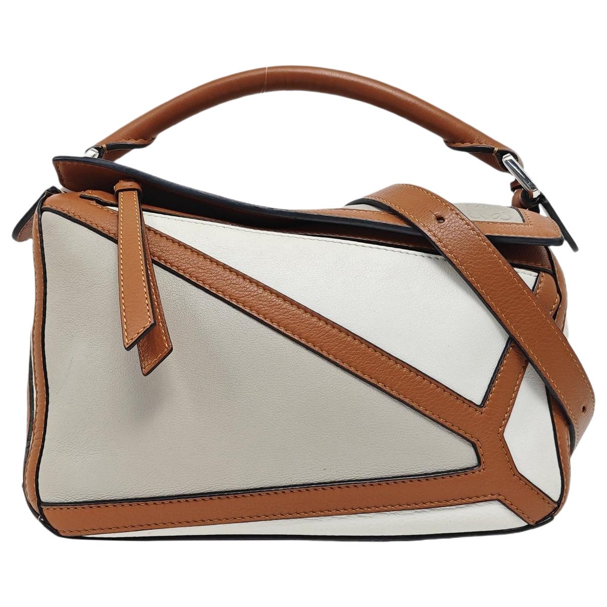 Puzzle leather crossbody bag