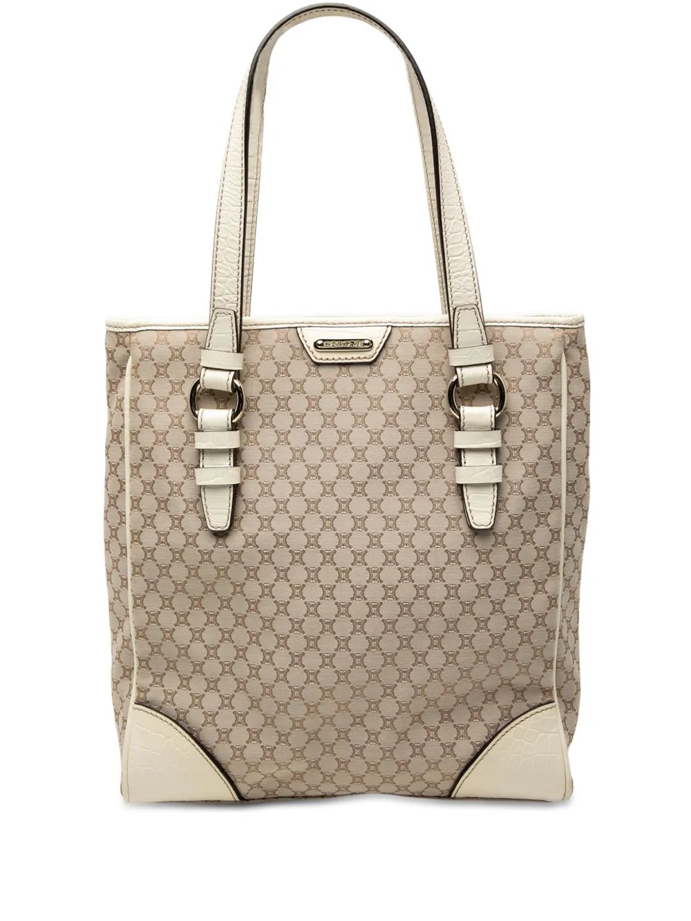 2008 Croc Embossed Leather Trimmed Macadam Canvas tote bag