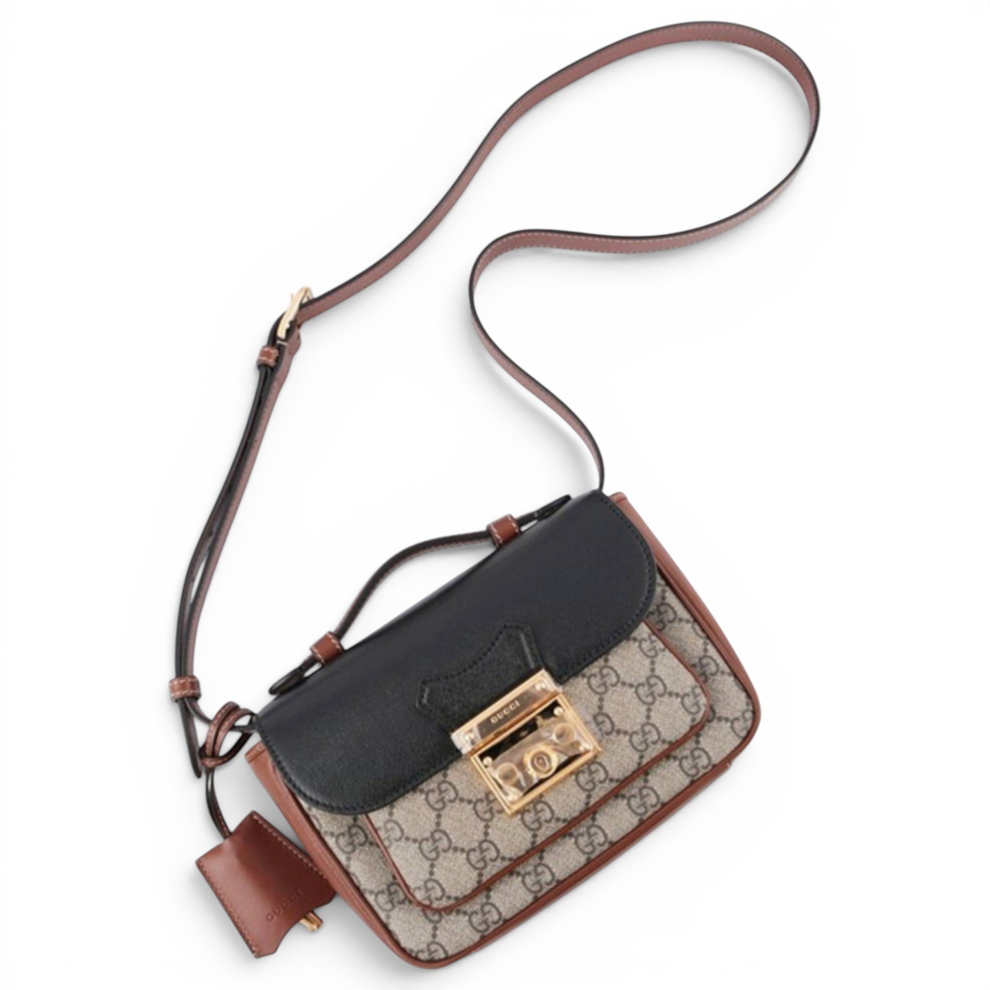 Padlock leather handbag
