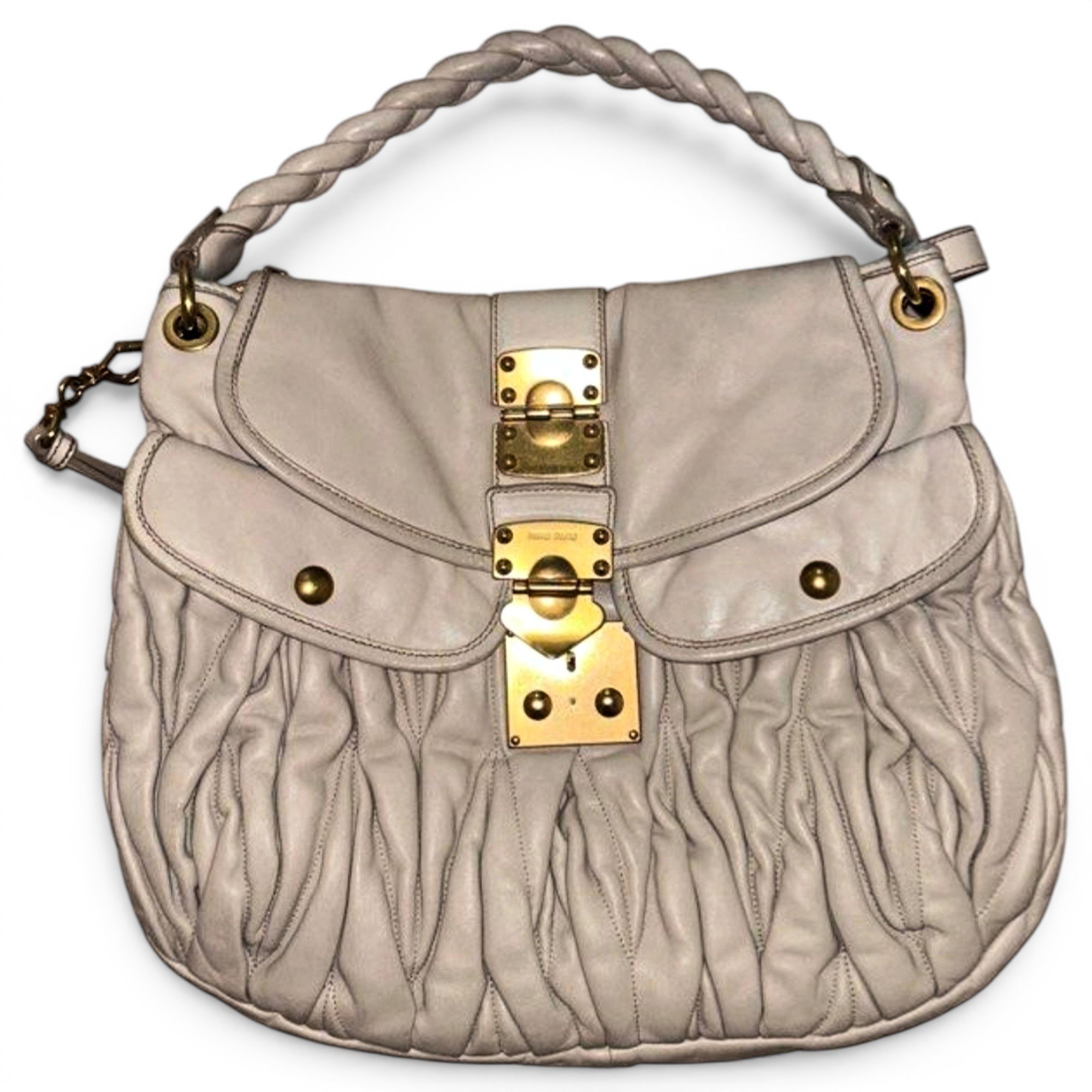 Coffer leather handbag