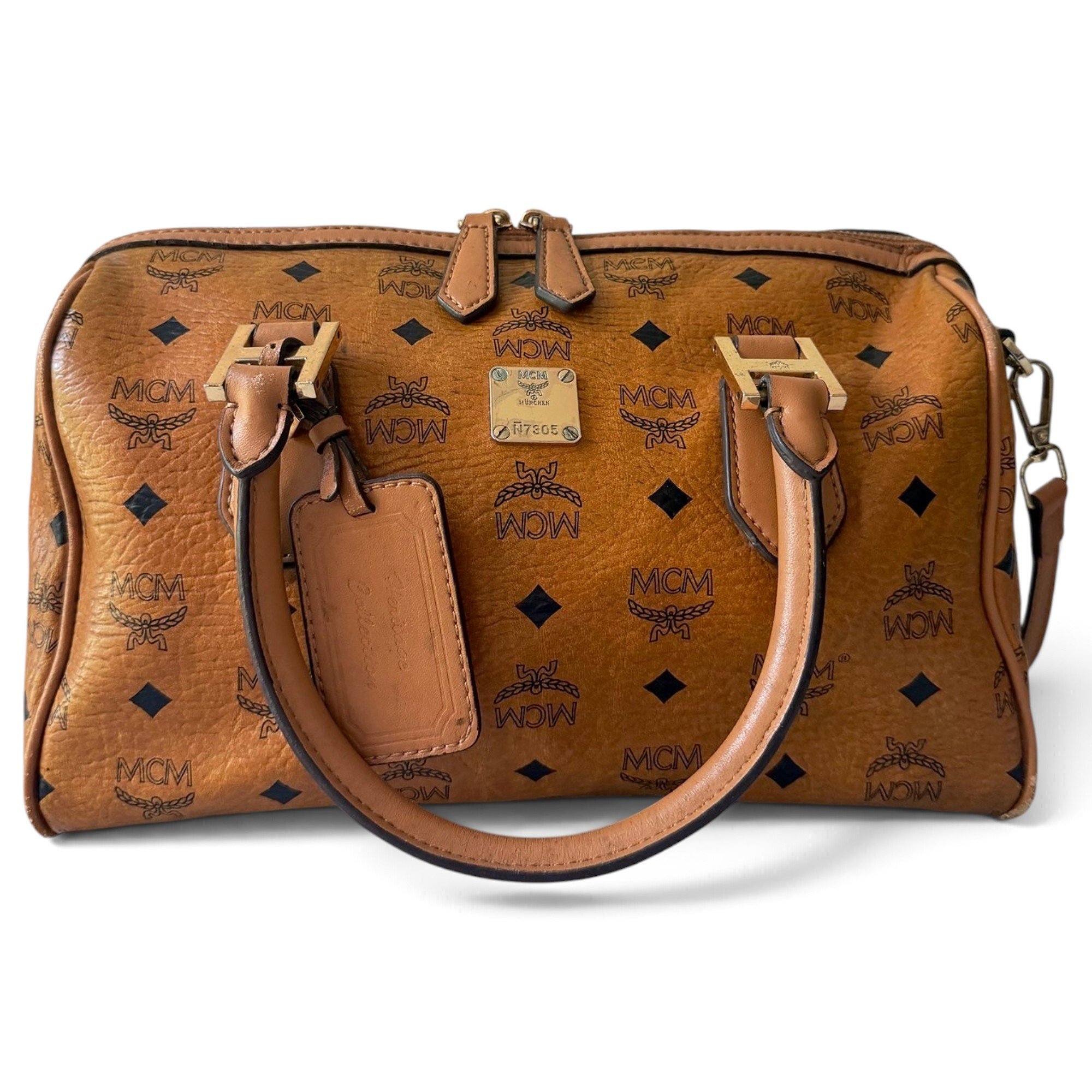Boston leather satchel