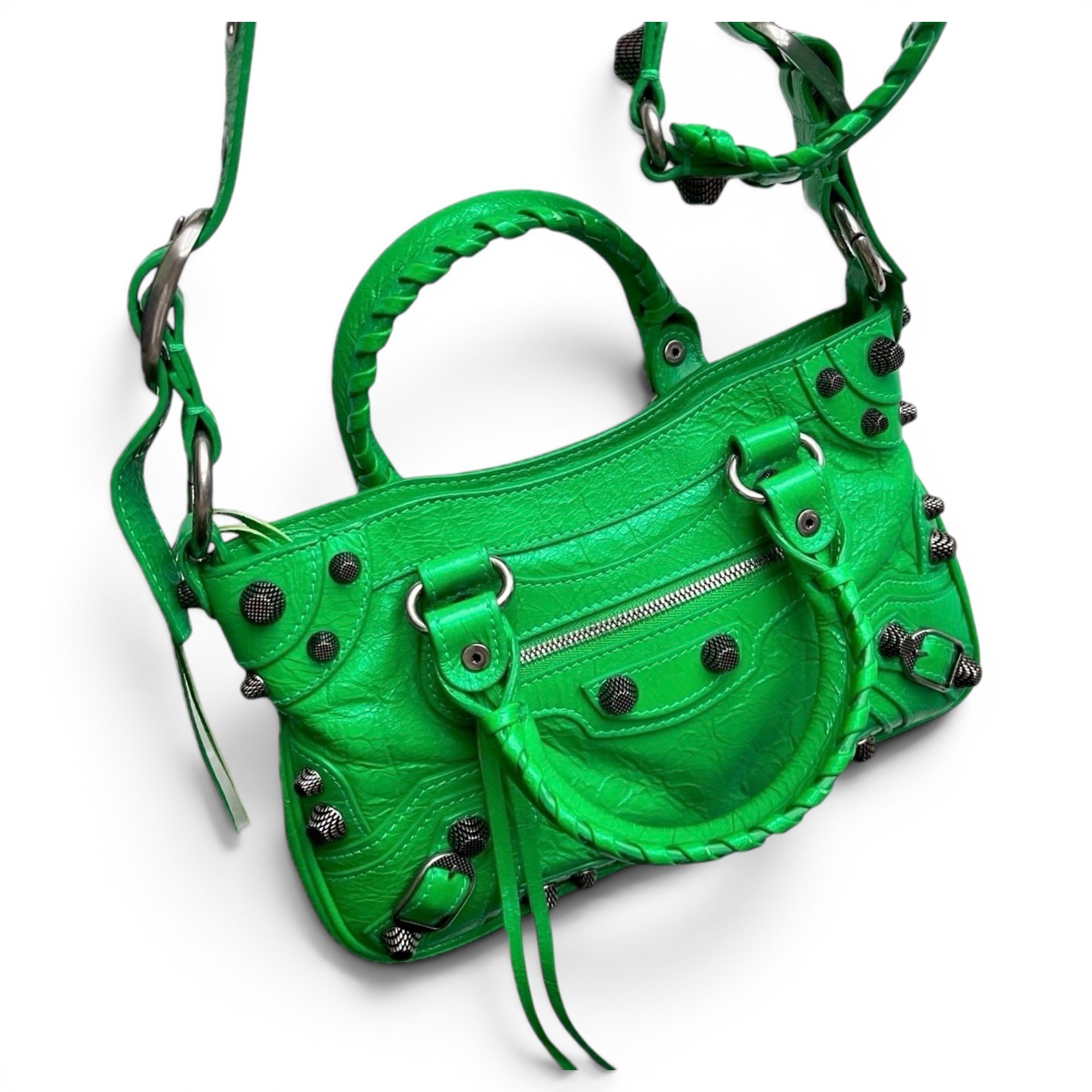 City leather handbag
