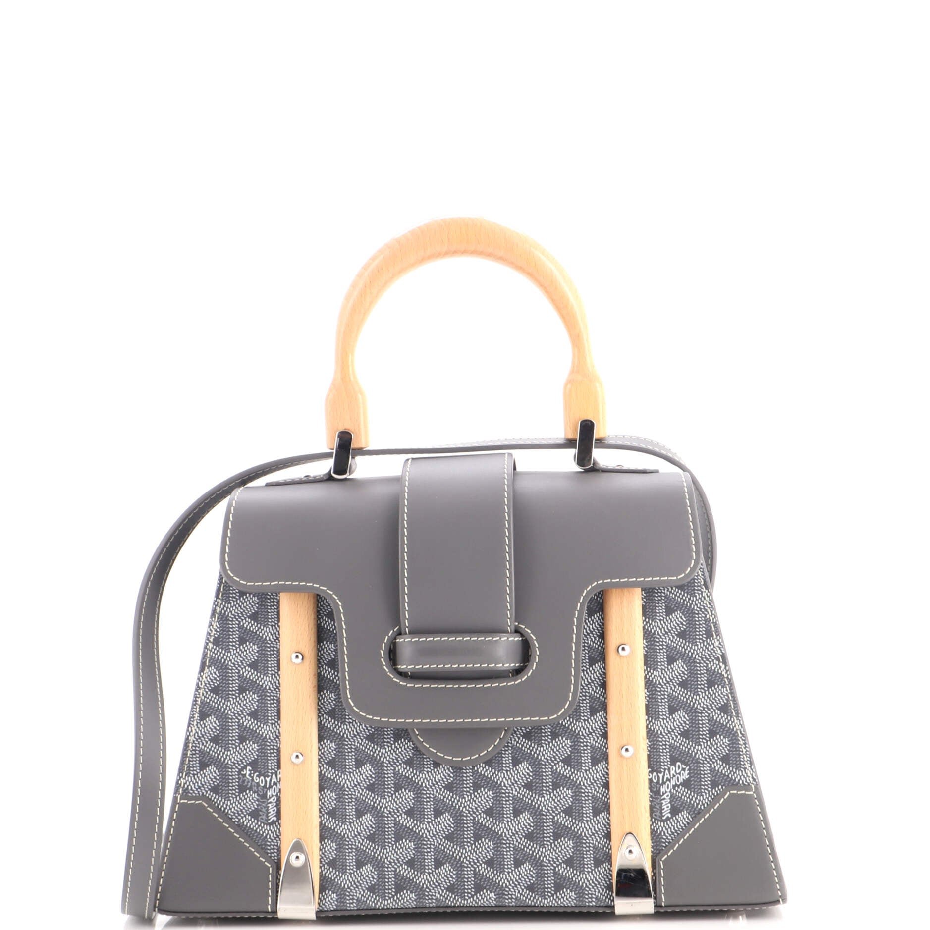 Saigon Top Handle Bag Coated Canvas with Leather PM