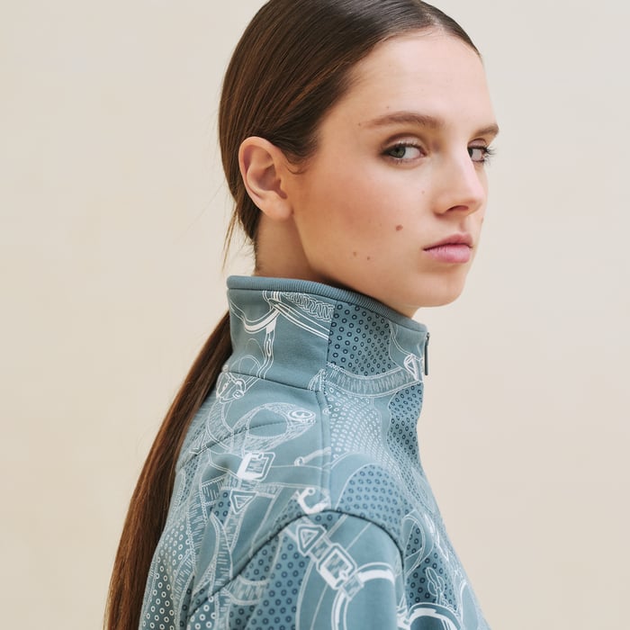 Bleu Arctique "Eperon d'Or Bandana" Sweatshirt