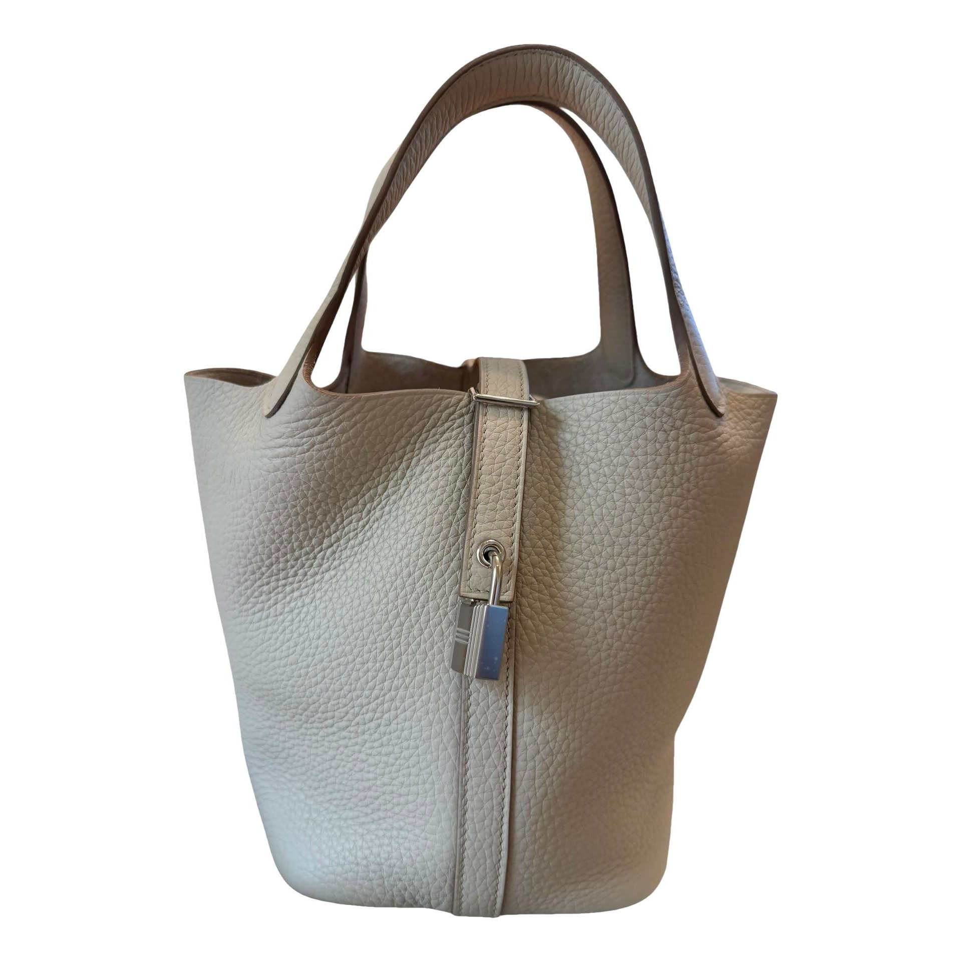 Picotin leather tote