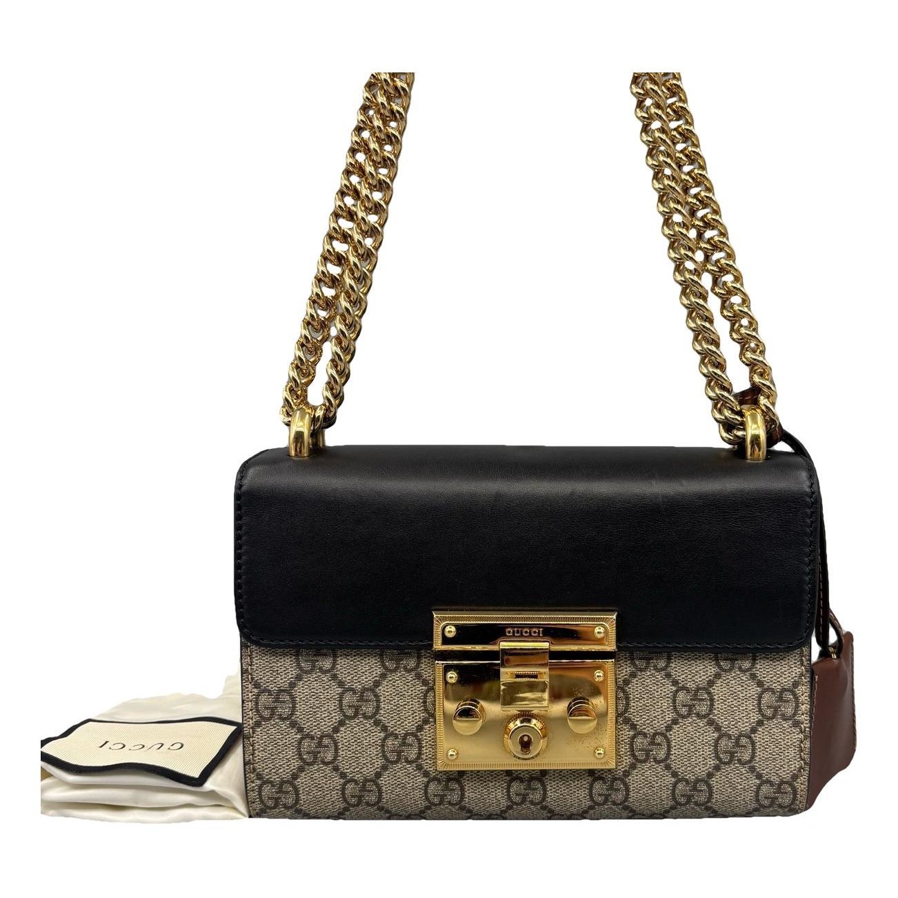 Padlock leather handbag